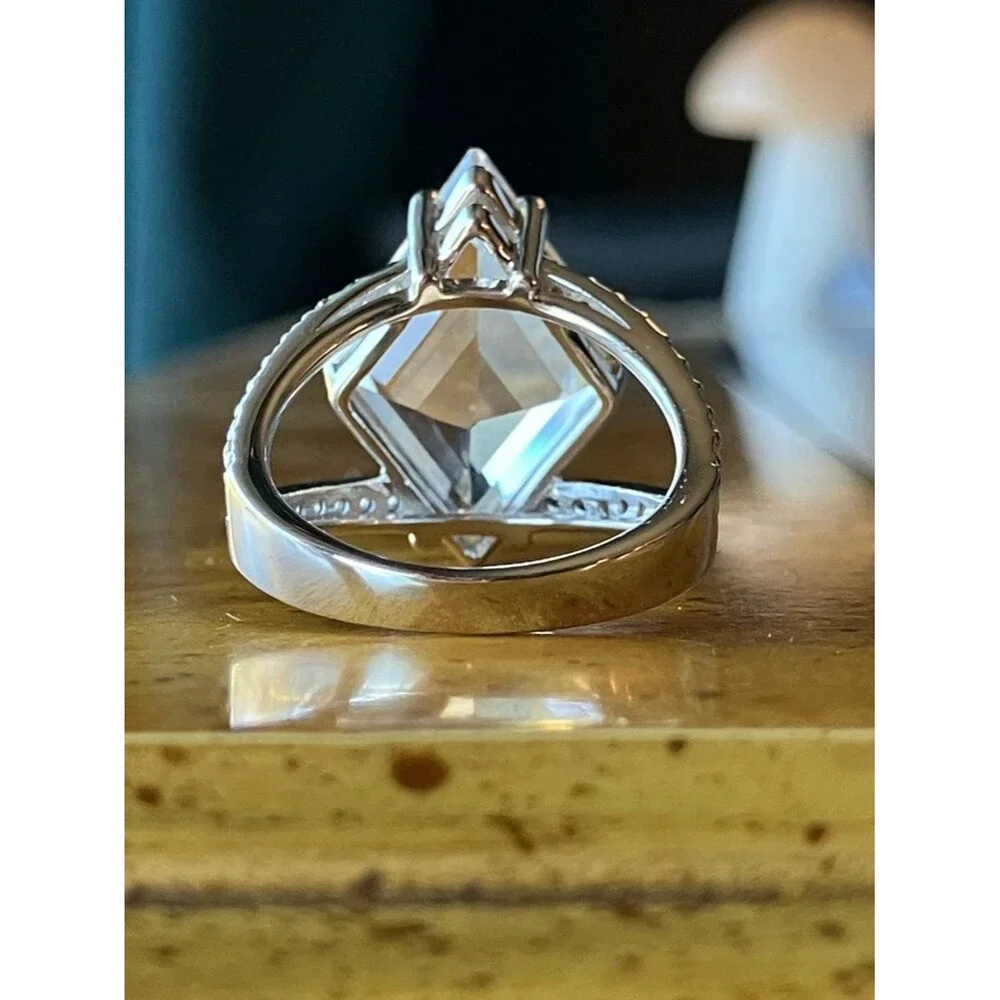 Natural Brazilian White Quartz Sterling Silver Cocktail Ring Size 6
